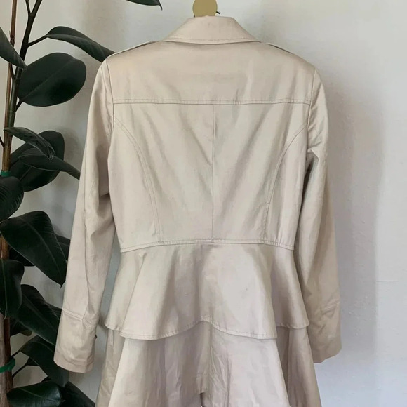 Maison Jules Oxford Preppy Pea Coat Small Double Breasted Peplum Trench jacket - Picture 2 of 10